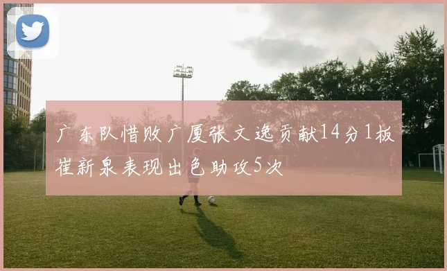 广东队惜败广厦张文逸贡献14分1板崔新泉表现出色助攻5次